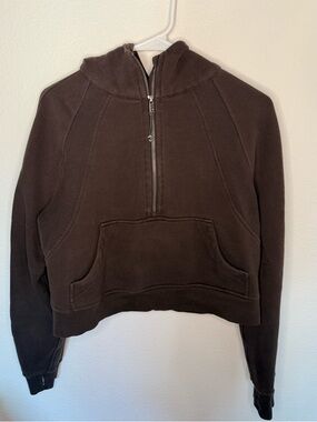 Lululemon Cropped Half-Zip Hooded Scuba Espresso XS/S